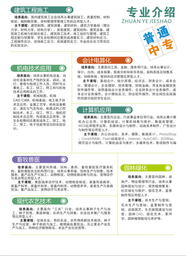 四川省绵阳农业学校招生简章